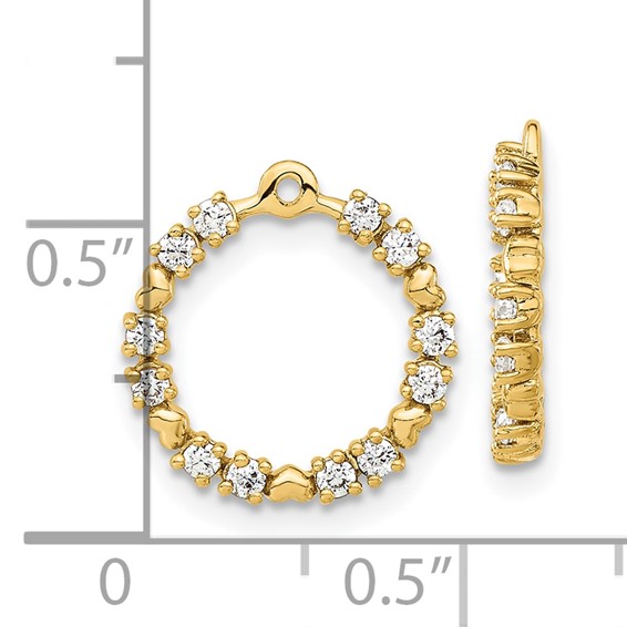 14k 1 carat Lab Grown Diamond VS/SI+ G+ Circle Earring Jackets