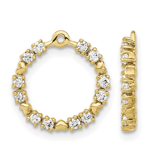 14k 1 carat Lab Grown Diamond VS/SI+ G+ Circle Earring Jackets