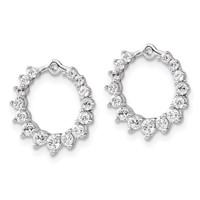 14K White Gold 1.50 Carat Lab Grown Diamond VS SI+ G+ Circle Earring Jackets view 2