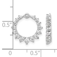 14K White Gold 1.50 Carat Lab Grown Diamond VS SI+ G+ Circle Earring Jackets view 3