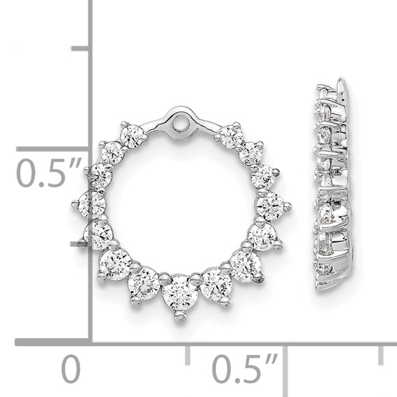 14k White Gold 1 1/2 carat Lab Grown Diamond VS/SI+ G+ Circle Earring Jackets