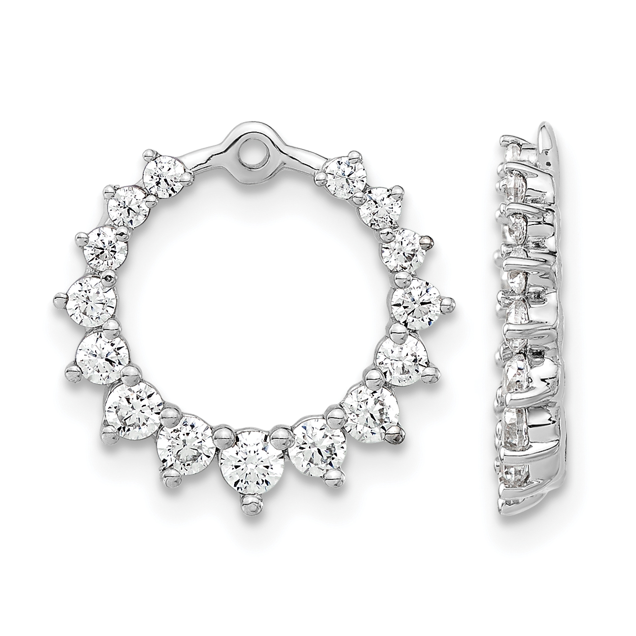 14k White Gold 1 1/2 carat Lab Grown Diamond VS/SI+ G+ Circle Earring Jackets (EJM9641-151-WLG)