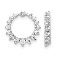 14K White Gold 1.50 Carat Lab Grown Diamond VS SI+ G+ Circle Earring Jackets view 1