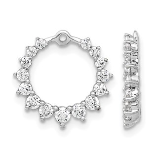 14k White Gold 1 1/2 carat Lab Grown Diamond VS/SI+ G+ Circle Earring Jackets