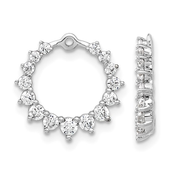 14k White Gold 1 1/2 carat Lab Grown Diamond VS/SI+ G+ Circle Earring Jackets