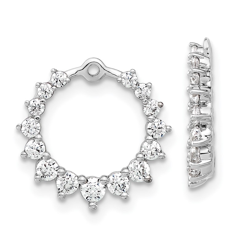 14k White Gold 1 1/2 carat Lab Grown Diamond VS/SI+ G+ Circle Earring Jackets