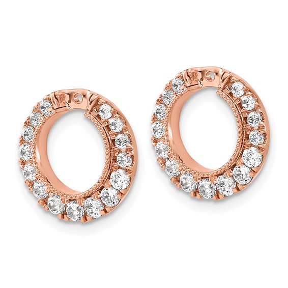 14k Rose Gold 1 1/2 carat Lab Grown Diamond VS/SI+ G+ Circle Earring Jackets
