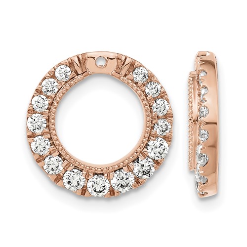 14K Rose Gold 1.50 Carat Lab Grown Diamond VS SI+ G+ Circle Earring Jackets