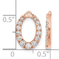 14K Rose Gold 1.33 Carat Lab Grown Diamond VS SI+ G+ Oval Earring Jackets view 3