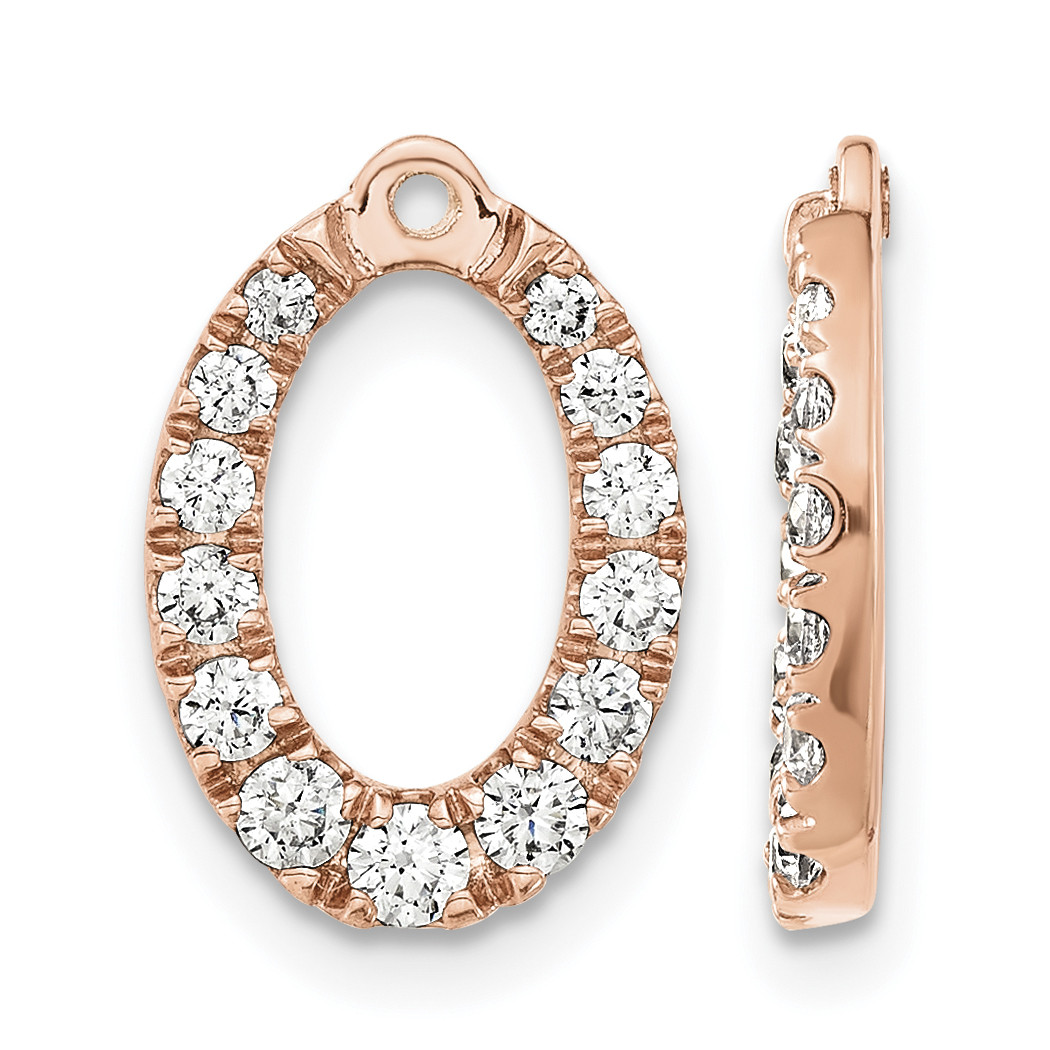 14k Rose Gold 1 1/3 carat Lab Grown Diamond VS/SI+ G+ Oval Earring Jackets (EJM9643-135-RLG)
