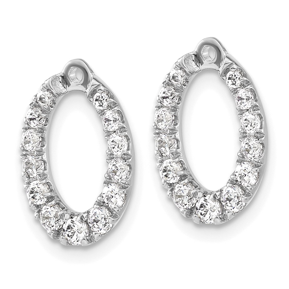 14k White Gold 1 1/3 carat Lab Grown Diamond VS/SI+ G+ Oval Earring Jackets (EJM9643-135-WLG)