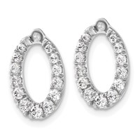 14K White Gold 1.33 Carat Lab Grown Diamond VS SI+ G+ Oval Earring Jackets view 2