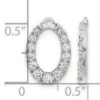14K White Gold 1.33 Carat Lab Grown Diamond VS SI+ G+ Oval Earring Jackets view 4