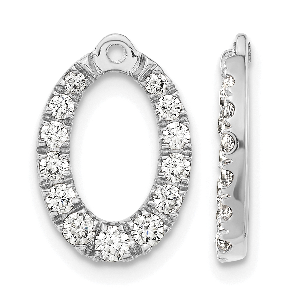 14k White Gold 1 1/3 carat Lab Grown Diamond VS/SI+ G+ Oval Earring Jackets (EJM9643-135-WLG)