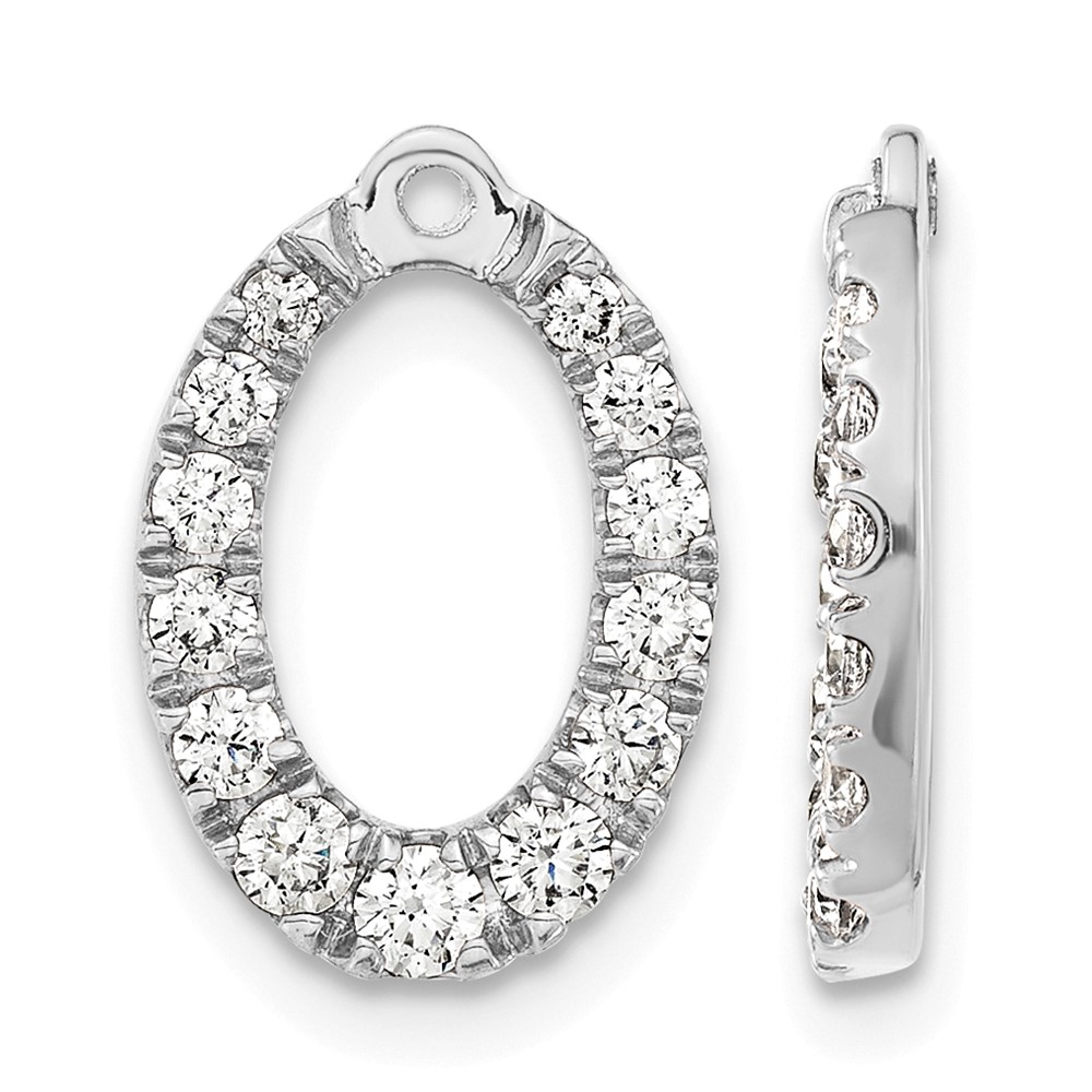 14k White Gold 1 1/3 carat Lab Grown Diamond VS/SI+ G+ Oval Earring Jackets (EJM9643-135-WLG)
