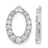 14K White Gold 1.33 Carat Lab Grown Diamond VS SI+ G+ Oval Earring Jackets view 1