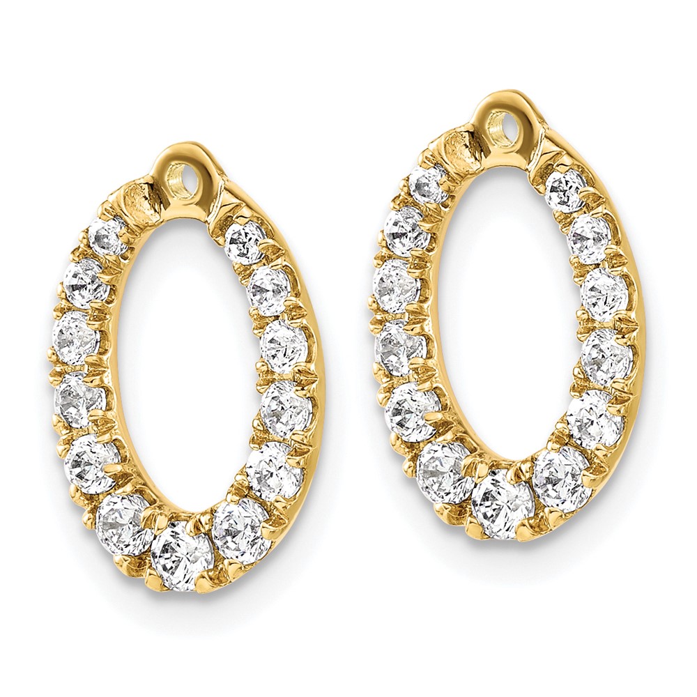 14k 1 1/3 carat Lab Grown Diamond VS/SI+ G+ Oval Earring Jackets (EJM9643-135-YLG)