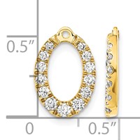 14K Yellow Gold 1.33 Carat Lab Grown Diamond VS SI+ G+ Oval Earring Jackets view 3