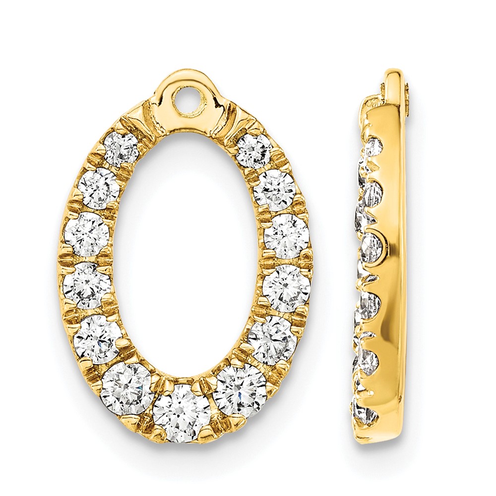 14k 1 1/3 carat Lab Grown Diamond VS/SI+ G+ Oval Earring Jackets (EJM9643-135-YLG)