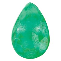 5x 3mm Pear Emerald C Quality view 1