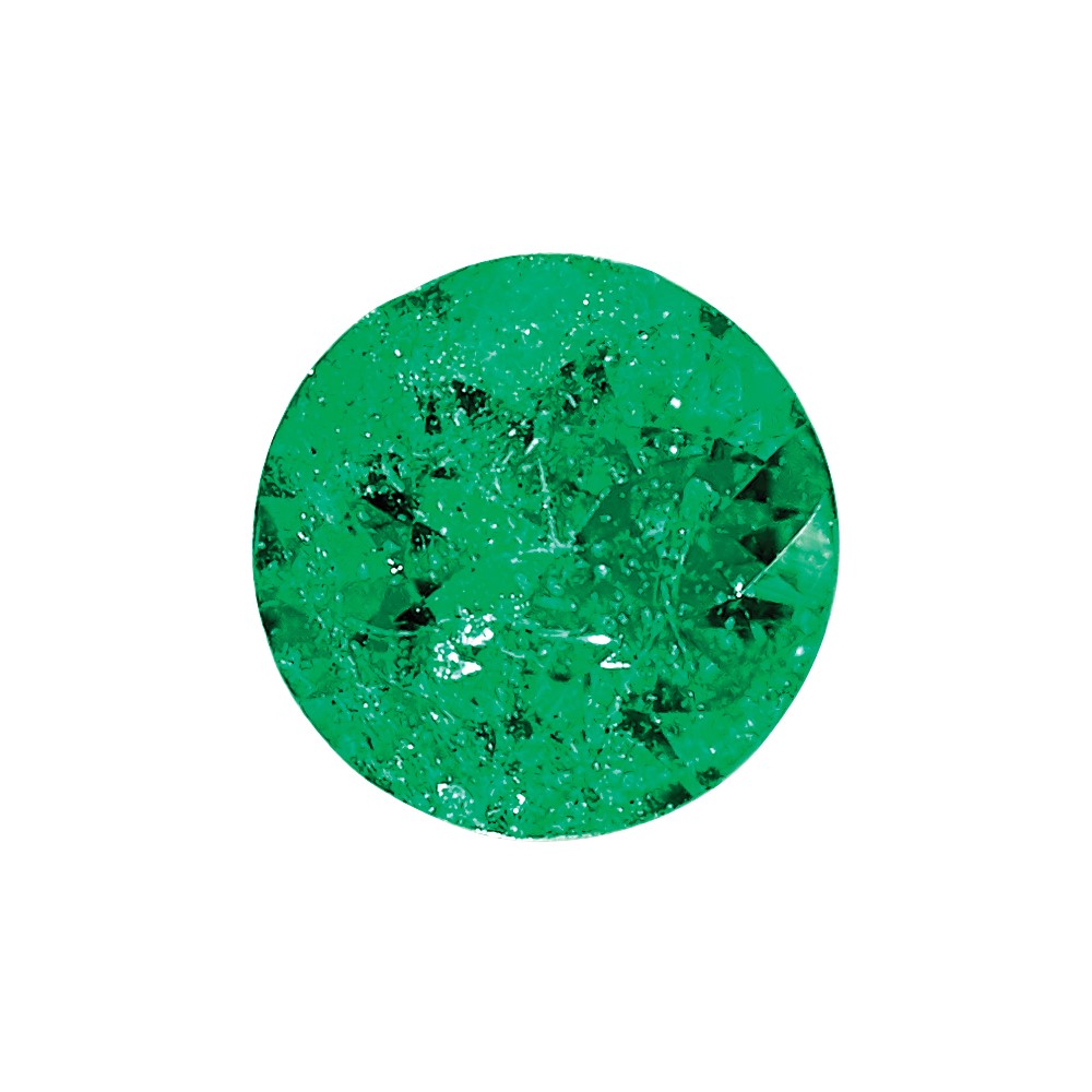 2.75mm Round Diamond-cut Emerald AA Quality