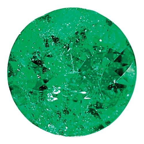 2.5mm Round Diamond-cut Emerald AA Quality