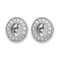 True Origin 14K White Gold 0.50 Carat Lab Grown Diamond VS+ F+ for 5-5.5mm Studs Complete Earring Jackets view 2
