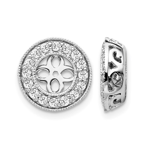 True Origin 14K White Gold 0.50 Carat Lab Grown Diamond VS+ F+ for 5-5.5mm Studs Complete Earring Jackets