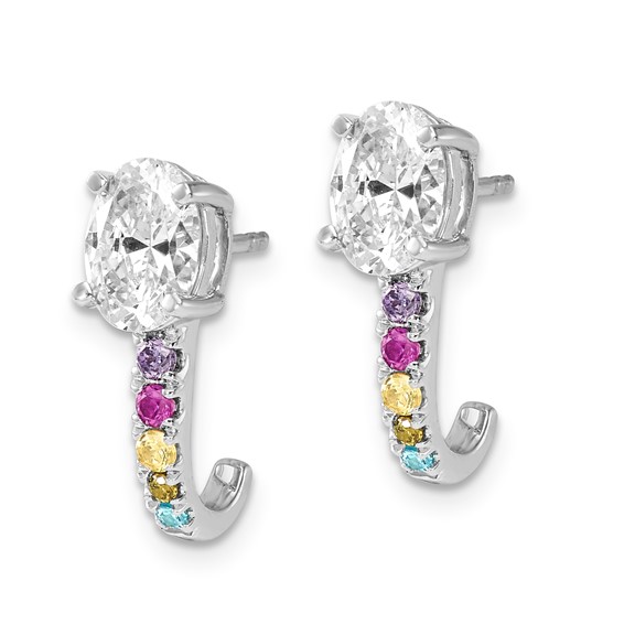 Sterling Silver CZ Blushing Bridal Earrings