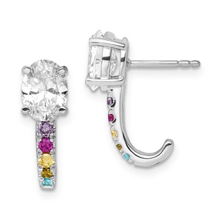 Sterling Silver CZ Blushing Bridal Earrings