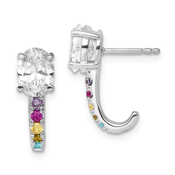 Sterling Silver CZ Blushing Bridal Earrings