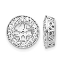 True Origin 14K White Gold 0.50 Carat Lab Grown Diamond VS+ F+ for 5.5-6mm Studs Complete Earring Jackets view 1