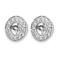 True Origin 14K White Gold 1 Carat Lab Grown Diamond VS+ F+ for 5.5-6mm Studs Complete Earring Jackets view 2