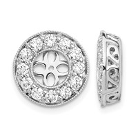True Origin 14K White Gold 1 Carat Lab Grown Diamond VS+ F+ for 5.5-6mm Studs Complete Earring Jackets view 1