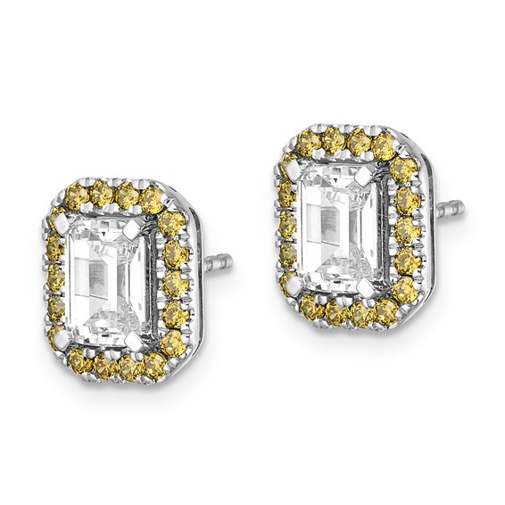 Sterling Silver CZ Blushing Bridal Earrings