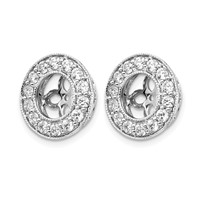 True Origin 14K White Gold 1 Carat Lab Grown Diamond VS+ F+ for 6-6.5mm Studs Complete Earring Jackets view 2