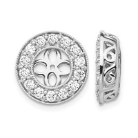 True Origin 14K White Gold 1 Carat Lab Grown Diamond VS+ F+ for 6-6.5mm Studs Complete Earring Jackets view 1