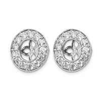 True Origin 14K White Gold 1.25 Carat Lab Grown Diamond VS+ F+ for 6-6.5mm Studs Complete Earring Jackets view 2