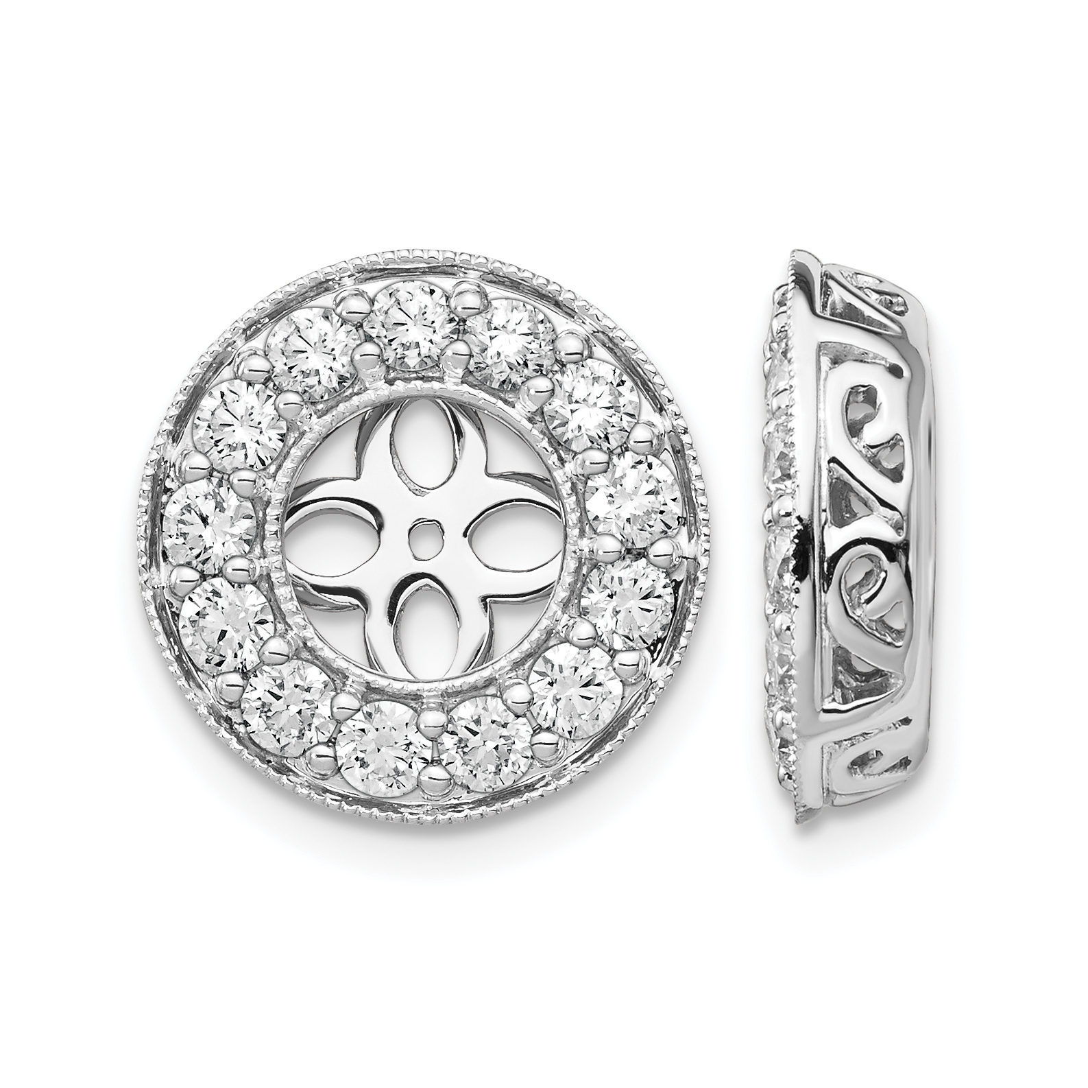 True Origin 14K White Gold 1 1/4carat Lab Grown Diamond VS  D E F  for 6-6.5 mm Studs Earring Jackets (EM1003-125-WLD)