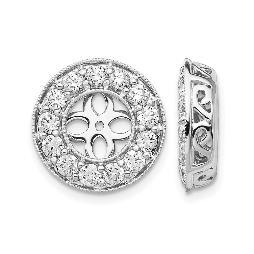 True Origin 14K White Gold 1 1/4carat Lab Grown Diamond VS  D E F  for 6-6.5 mm Studs Earring Jackets (EM1003-125-WLD)