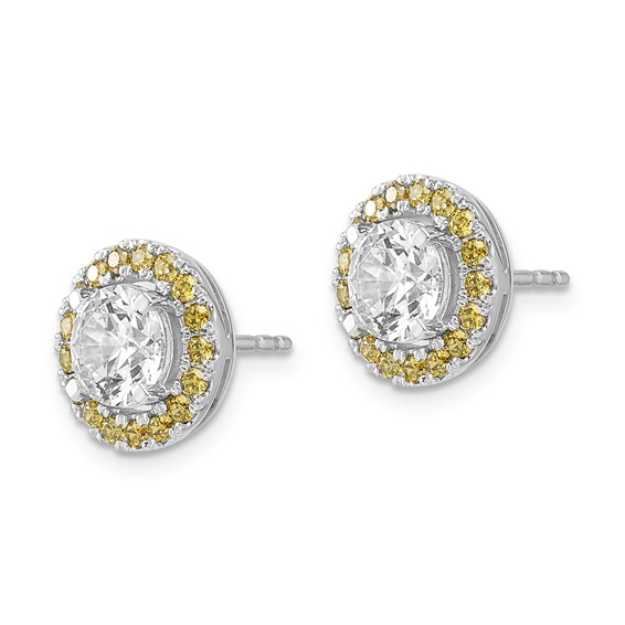 Sterling Silver CZ Blushing Bridal Earrings