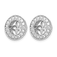 True Origin 14K White Gold 0.50 Carat Lab Grown Diamond VS+ F+ for 6.5-7mm Studs Complete Earring Jackets view 2