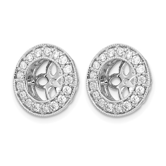 True Origin 14K White Gold 1/2 carat Lab Grown Diamond VS+ F+ for 6.5-7mm Studs Complete Earring Jackets