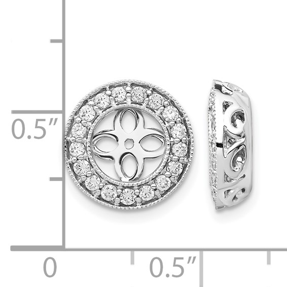 True Origin 14K White Gold 1/2 carat Lab Grown Diamond VS+ F+ for 6.5-7mm Studs Complete Earring Jackets