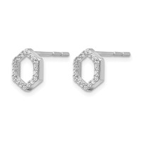 True Origin 14K White Gold 0.20 Carat Lab Grown Diamond VS+ F+ Complete Hexagon Post Earrings view 2