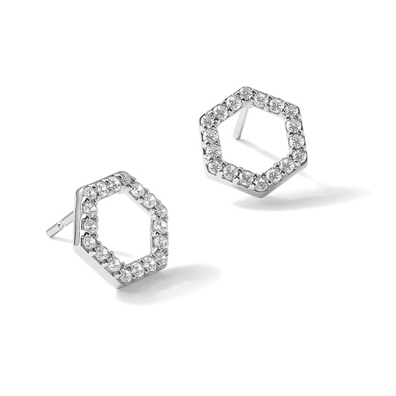 Diamond Hexagon Earrings