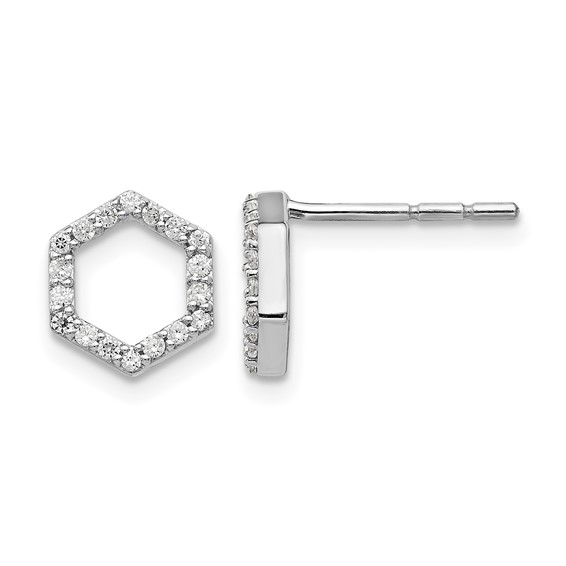 Diamond Hexagon Earrings