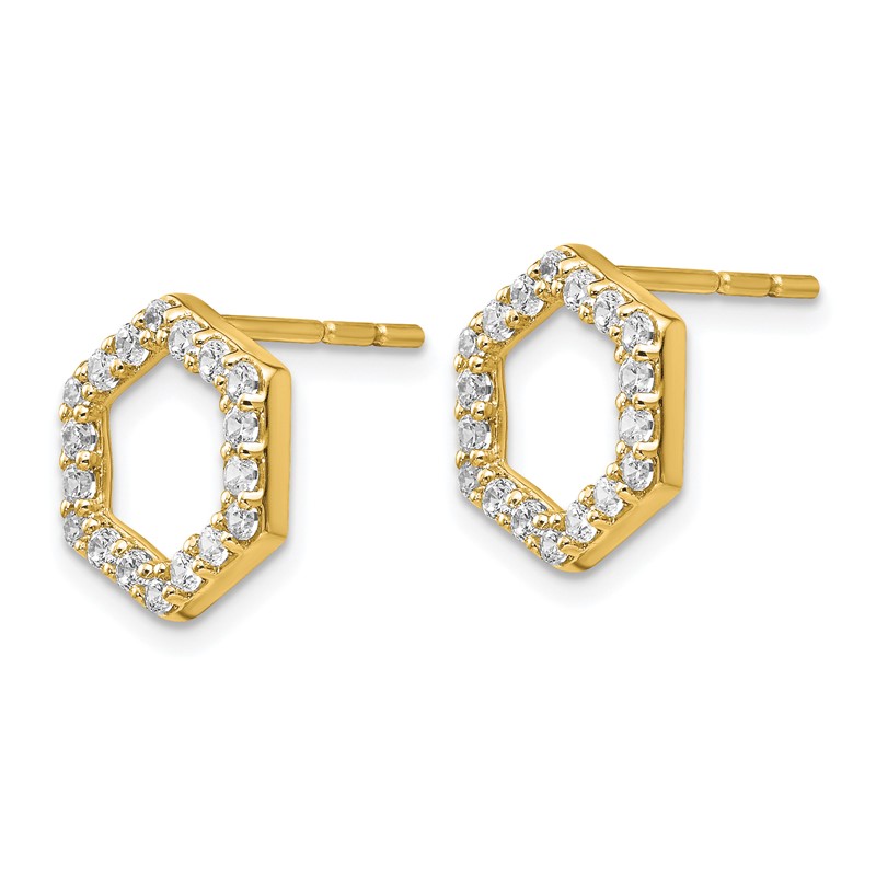 True Origin 14k 1/2 carat Lab Grown Diamond VS DEF Hexagon Post Earrings