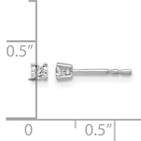 Platinum 0.10 Carat Lab Grown Diamond VS+ F+ Round Complete Four Prong Stud Earrings view 5