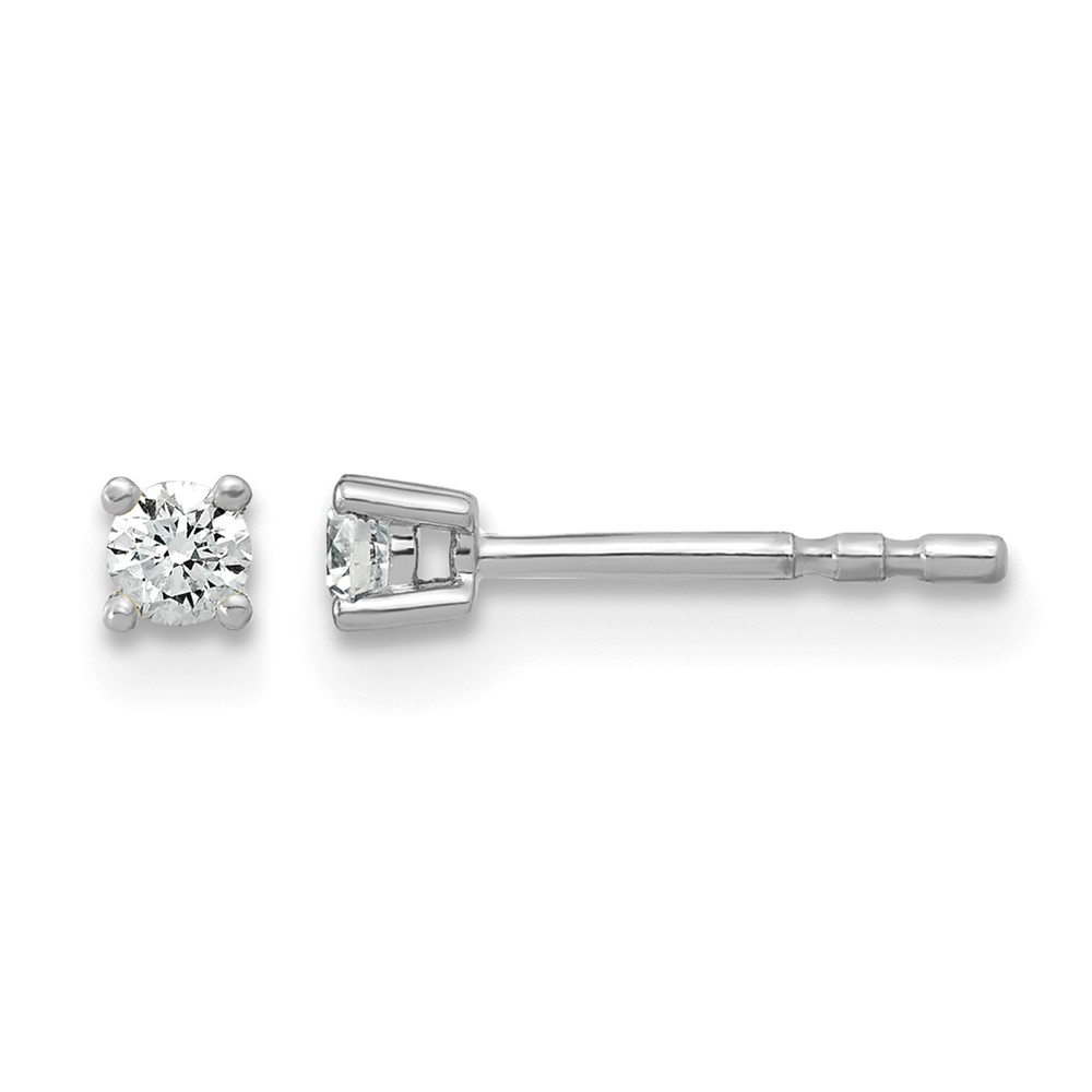 Platinum 0.10 Carat Lab Grown Diamond VS+ F+ Round Complete Four Prong Stud Earrings